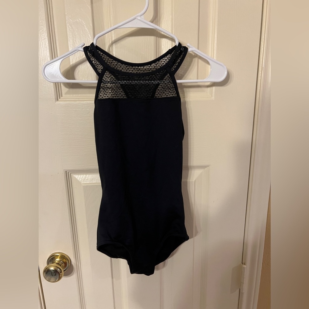 Capezio XS Black Geometric Razor Back Leotard